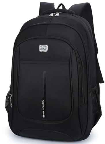 Mixroom - Zaino Porta PC da Uomo Donna per Lavoro Viaggio Scuola Unisex Nero Sportivo Grande Z5
