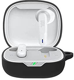 FTRONGRT Silicone Case for Bluetooth Earphones for JBL Wave 300 TWS Case, Shockproof, Carrying Case Compatible with JBL Wave 300 TWS Bluetooth Earphone.Black
