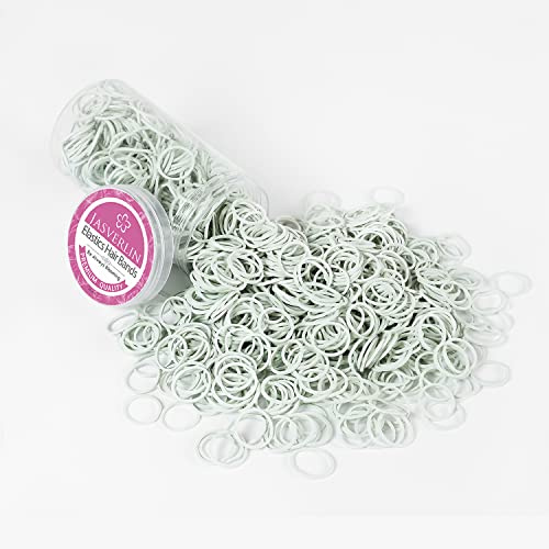 JASVERLIN White Rubber Bands Hair Ties, 3/4 Inch Ponytail Holder 1000 Pcs | Mini Soft Braids Hair Bands, Styling Accessories for Teens and Women
