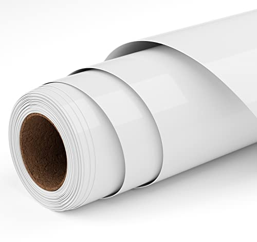 Ryebme Flexfolie Plotter Textil Weiß, 30.5 cm x 244 cm Plotterfolie Textil für T-Shirt, Einfach Zu Schneiden für Stoff Zum Aufbügeln Heat Transfer Vinyl Flexfolie
