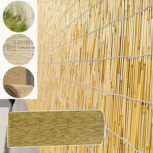 KDDFN Schilf-Balkon-Abschirmung,Garten-Sichtschutzzaun,Natürliche Handgewebte Schilfzäune,Dekorative Gartenzäune,Anpassen,für Outdoor-Hinterhof-Terrasse (170x1500cm/5.6x49ft)