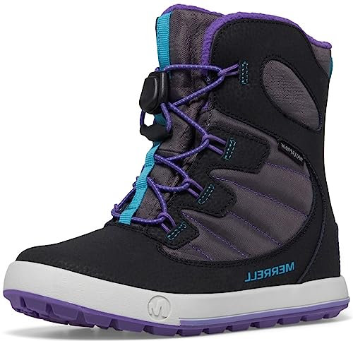 Merrell Unisex Kinder Snow Bank 4.0 Wtrpf Schneestiefel, Black Purple Turq, 32 EU
