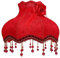 OSALADI Lampenschirm Stehlampe Groß Vintage Lampenschirm Rot Mit Fransen Jakobsmuschel Lampenschirme E27 Tischlampenschirm FüR Wandleuchte 31 X 23 Cm