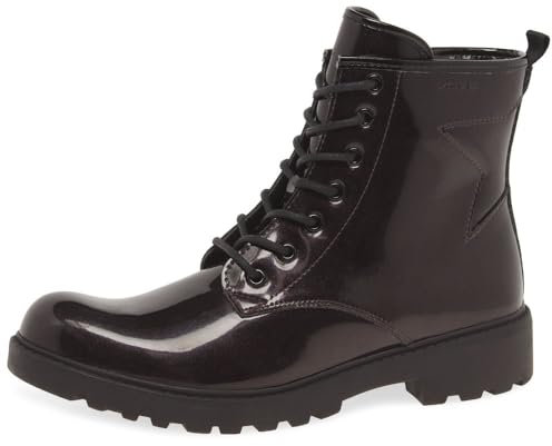 Geox J Casey Girl, Caviglia barca Bambine e ragazze, Rosso (Dk Burgundy/Black), 32 EU