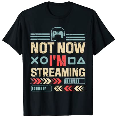 Not Now I'm Streaming Funny Video Gamer Streamer T-Shirt