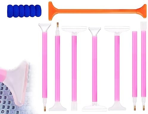 KAPSING 9 piezas Diamond Painting Pen Set, Diamond Painting Accessories Pen, Diamond Painting Pen Set, Plastic Diamond Painting Pen, DIY Diamond Embroidery Pen
