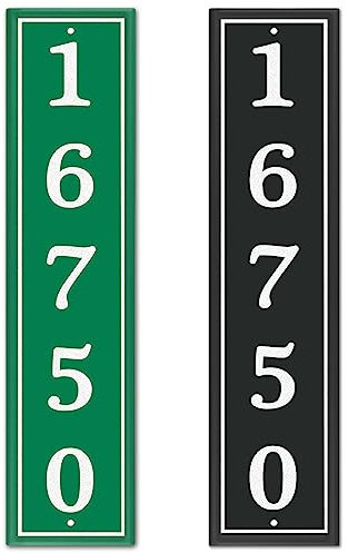 Placa de dirección reflectante personalizada, letrero de dirección de aluminio personalizado para buzón, casa, calle, exterior, letrero vertical con dos tornillos, 16 x 3.5 pulgadas (negro o verde)