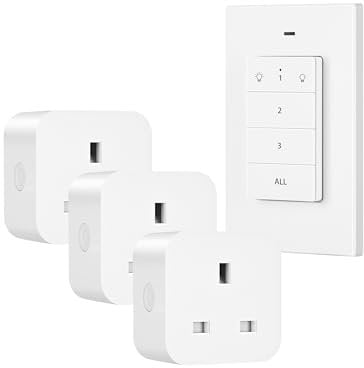 DEWENWILS Wireless Control Sockets, 13A 3120W Switches With Magnetic Control, 30M Range, Plug for Vacs, Christmas Lights, Fans, UKCA Listed, 1 Remote and 3 Sockets