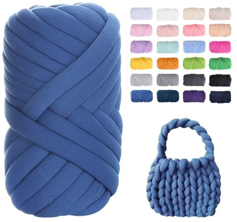 Uiopa Bulky Armstricken Wolle, 500g Dicke Wolle Sperrige Handstrickgarn, Grob Gestrickte Schlauchgarn Häkelwolle Chunky Yarn für Taschen, Decken, Körbe, Haustiernester, DIY-Kunsthandwerk