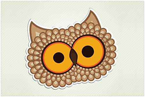 Wallario Poster - Lustige Comic Eule mit großen Augen in Premiumqualität, Größe: 100 x 150 cm XXL-Poster