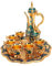 Vintage Turkish Coffee Pot Set, Vintage Teapot Set with 6 Coffee Cups Turkish Coffee Cup Set Metal Turkish Tea Set European Wine Pot Kit Wine Decanter and Glasses Set for Tea Party(A)