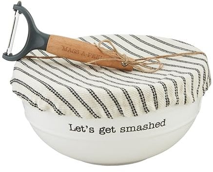 Mud Pie Kartoffelpüree-Set mit Deckel, Schüssel 11,4 x 22,9 cm Durchmesser, Schäler 15,2 cm