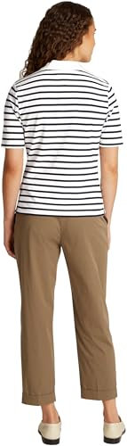 Tommy Hilfiger Women's Regular Fit Short Sleeve Polo Shirt, Multicolor (Breton Ecru/Dark Night Navy STP), M