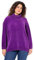 Ulla Popken Chenille-Pullover, Oversized, Stehkragen, Langarm Suéter pulóver, Morado Oscuro, 56/58 ES para Mujer