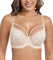 DotVol Damen Große Größen Minimizer BH Durchsichtige Ungepolsterte Spitze Unterwäsche Alltag Bra mit Schnürung(Beige, 90F)