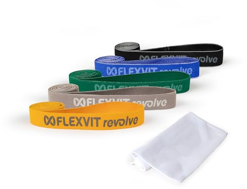 FLEXVIT Revolve - Superband für Kraft, Core und Mobility | Powerband für zuhause, Büro, Fitnessstudio & Outdoor | Fitnessband waschbar, robust & reißfest | Made in Germany | 5 Widerstandsstufen