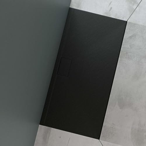 Mai & Mai Duschtasse 70x140x3 cm Duschwanne aus Mineralguss Mineralgusswanne in Anthrazit DIN-Anschlüsse Geoma07