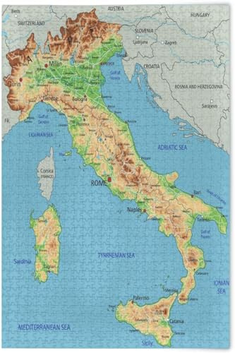 1000 Pieces Wooden Jigsaw Puzzles For Adults Italy Physical Map Puzzles Educational Games Brain Challenge Home Decoration Jigsaw Puzzles For Family Games Toy Gift