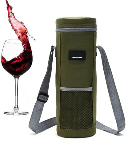 Bolsa enfriadora de vino,Bolsa enfriadora de botellas | Bolsa para vino Portabebidas con asa Bolsa para vino aislada | Portador de vino plegable, bolsa para transportar licores, bolsa de camping grues