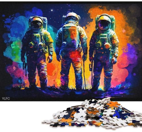 for Adults 1000 Pieces Puzzle Gifts Astronauts Standing Planet Jigsaw Puzzles For Kids Cardboard Jigsaw Great Gift for Adults (Size 38 * 26cm)