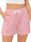 Vlazom Bas de Pyjama Femme Short été Pyjama Femme Coton Avec Poches Leger Short de Nuit Pantalon de Pyjama Leger，Rose clair，XL