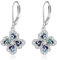 Kleeblatt Ohrringe Silber 925 Abalone Ohrhänger Kleeblatt Ohrringe Hängend Silber 925 Kleeblatt Schmuck Geschenk für Damen