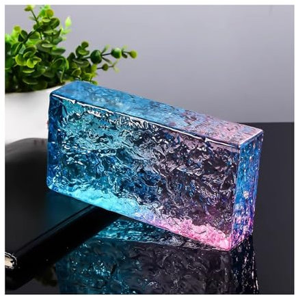 ZNQNDSR Wasserfester Glasbaustein, Hochtransparente Farbige Kristallsteine für Die Innen- Und Außendekoration, Schneidbar
