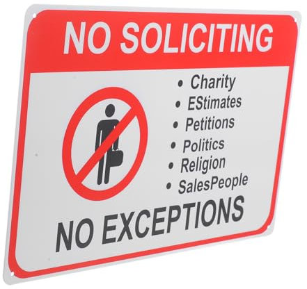 HEALEEP Hausieren Verboten Schild Aus Robustem Material Für Haustür Und Garten Wetterfestes Türschild Mit Lesbarer Schrift Für Büro Und Außenbereich