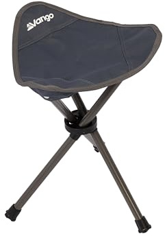 Vango Micro Camping Stool – Compact Folding Tripod Seat with Carry Strap & Bag, Lightweight Steel Frame, Durable Endure Fabric, Portable Stool for Camping, Fishing, Festivals & Travel (India Ink)