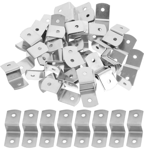 Générique Lot de 100 Clips en Z pour Cadres Photo - Attaches Décalées en Métal Argenté - Supports de Fixation Robustes pour Toile, Miroir, Encadrement et Montage de Plateaux de Table
