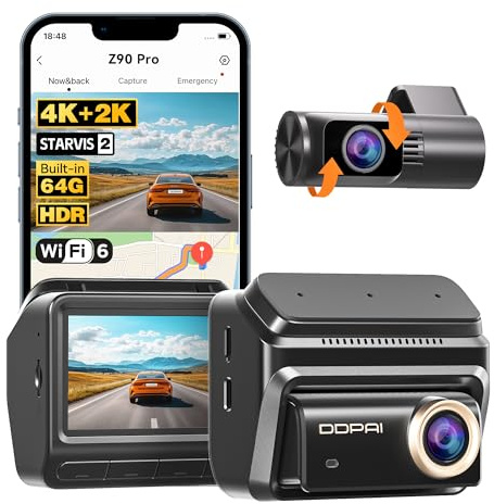 DDPAI Z90 Pro Dashcam 4K+2K, Dual STARVIS 2 (IMX678 & SC431AI), 64GB eMMC, Nacht+Anti-Flicker, 3K/60fps Autobahn, GPS/ADAS, 5G WLAN, 4G LTE, 24h Parkwache, IPS 3