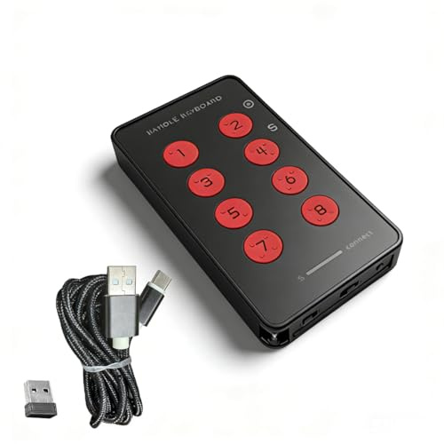 YUEHISY Mini Handle Keyboard 8 Keys Programmable USB 2.4G Wireless User-Defined Game Controller for PC Gaming Working Laptop