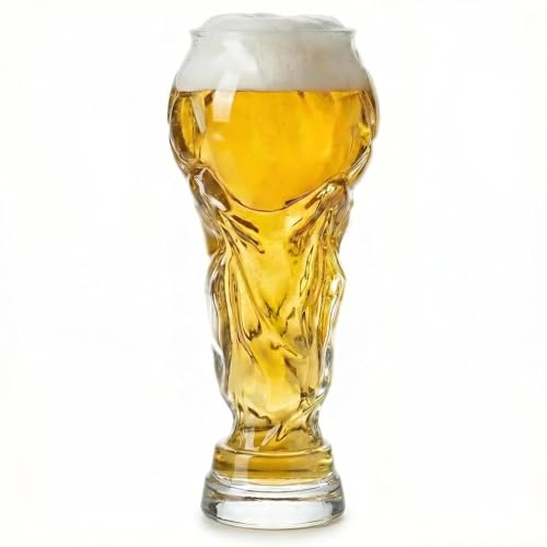 Toyhood WM-Bierglas, Fußball WM Pokal Form Bierglas, Lustiger Kreative Fußballkrüge, Fußball Hercules Krug Gläser Bierkrug Für Party-Bar-Zubehör Und Fußballliebhaber (450 ml)