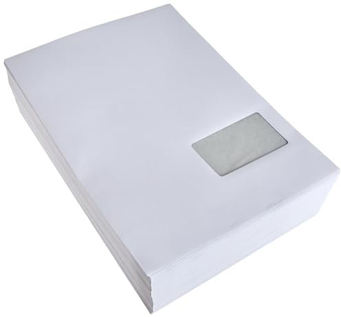 SECURITEX Versandtasche C4 (324x229x3mm) haftklebend mit Fenster weiß 130g 100 Stück