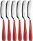 BUGATTI EZ3U-057F32/6 Essenza - 6 coltelli per spalmare, in San/Acciaio,16 x 20 x 3 cm, Colore Rosso