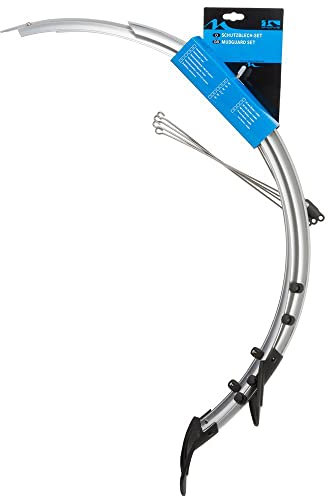 M-Wave Unisex – Erwachsene Ms28 Schutzblech-Set Silber 28 29 - Breite 56 Mm, Silber, Flexibles Kunststoffblech EU