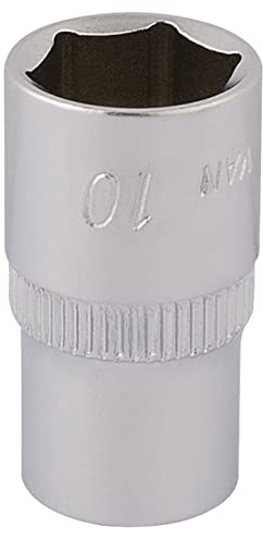 Draper 11099 Elora Hexagon Socket, 1/4 Square Drive, 10mm