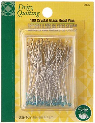 Dritz verschiedenen Quilting Kristall Glas Kopf pins-Size 30 100/Pkg