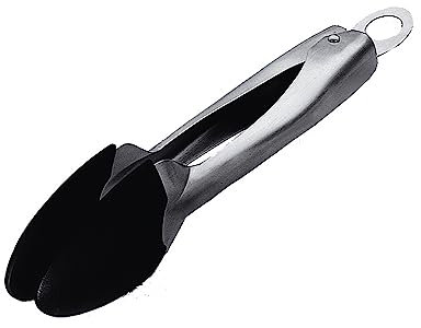 Lagostina - Cucinieri, Pinza per Barbecue in Acciaio e Silicone con Blocco e Gancio, Acciaio Inossidabile e Silicone, 35 cm