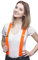 Shenky Hosenträger mit 3 Clips Y-Form in Neonorange, Unisex, für Männer und Frauen, Breite 5 cm, Länge 60-95 cm, Geeignet für Körpergrößen 1,65m-1,85m, Klammer, Einfarbig, Jumbo Clip