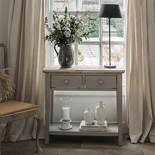 Florence Console Table with 2 drawers, Sturdy hall table in stunning TRUFFLE colour