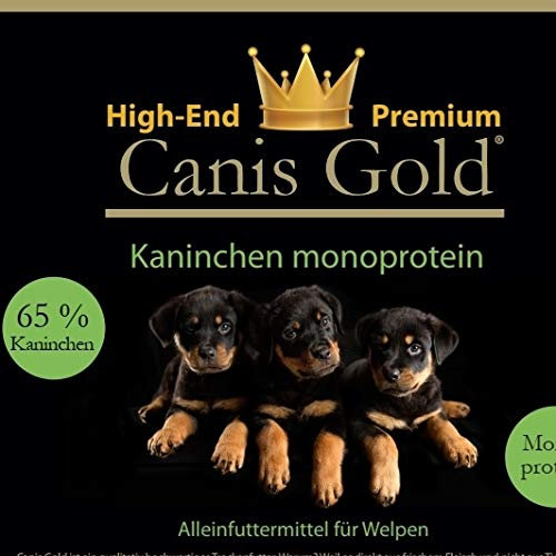 Canis Gold 5 kg Welpen | Junior Kaninchen & Kartoffel | 65% Fleisch | Monoprotein Trockenfutter für alle Hunde Rassen