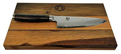 Kai Shun Premier Tim Mälzer Geschenkset TDM-1723 ultrascharfes, handliches Kochmesser 15cm Klinge and 32-Lagen Damaststahl + Schneidebrett aus Fassholz Eiche 30x18 cm VK: 244,- €