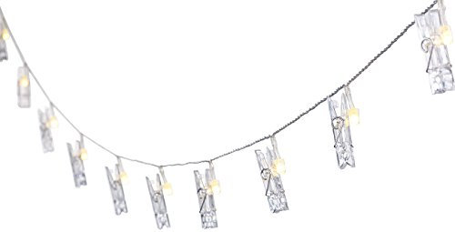 Lunartec Lichterkette Fotos: LED-Foto-Clips-Lichterkette mit 40 Klammern, batteriebetrieben, 10 m (LED Fotolichterkette, LED Fotoclipslichterkette, Lichterketten Bilder)
