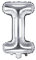PartyDeco Folienballon Buchstabe I Silber-Geburtstag Hochzeit Jahrestag Folienballon Buchstabe I- Silber Größe ca. 35 cm Verlobung Silvesterparty Folienballon Hel Deko