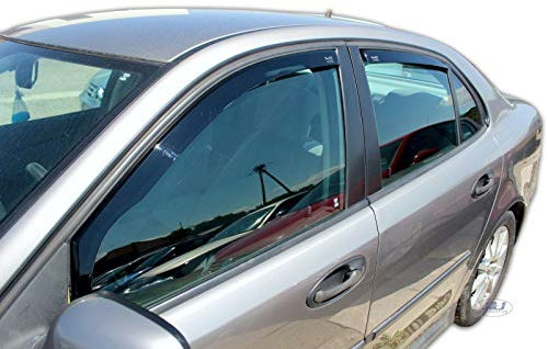 J&J AUTOMOTIVE | Windabweiser Passend Für 9-3 4-Türer 2003-2014, Heko Regenabweiser, Getönt, Set 4-Teilig, Vorne, Hinten, Aerodynamisch