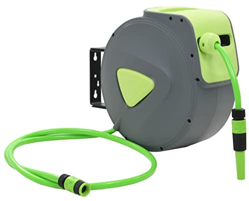 vidaXL Carrete de Manguera Retráctil Automático Pared 20+2m Jardín Bricolaje