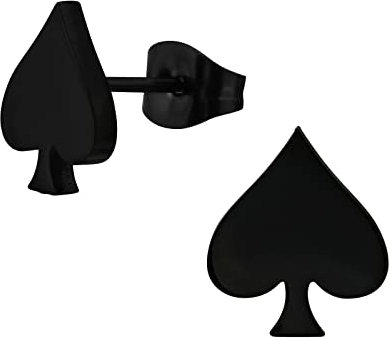 Bungsa Ohrstecker schwarzes Pikass aus 316L Edelstahl Unisex