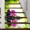 A.Monamour Treppenaufkleber Selbstklebend 3D Muster Orchidee Blumen Schwarze Steine See Zen Vinyl Wasserdicht Treppe Aufkleber Fliesenaufkleber Abziehbilder Wandaufkleber Wandtattoos DIY 6 Stücke