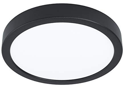 EGLO LED Deckenleuchte Fueva 5, Ø 21 cm, 1 flammige Aufbauleuchte aus Stahl und einer Kunststoff Leuchtfläche, Deckenlampe in Schwarz, Weiß, LED Aufbaulampe warmweiß